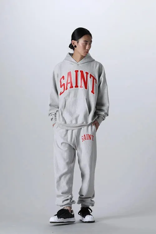 SAINT MICHAEL ARCH SAINT SET PANTS/BLACK The latest SAINT LOGO sweatpants, washed black/gray gray S-XL, custom woven and dyed, black surface and gray bottom fabric, same as the original version, original level straight cracking pulp, original cut and loose fit